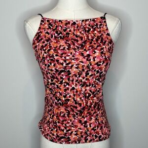 Vintage A. Byer California Womens Tank Top Medium Pink Orange Abstract Y2K